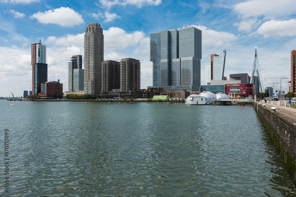 Landscape of Rotterdam, view from water