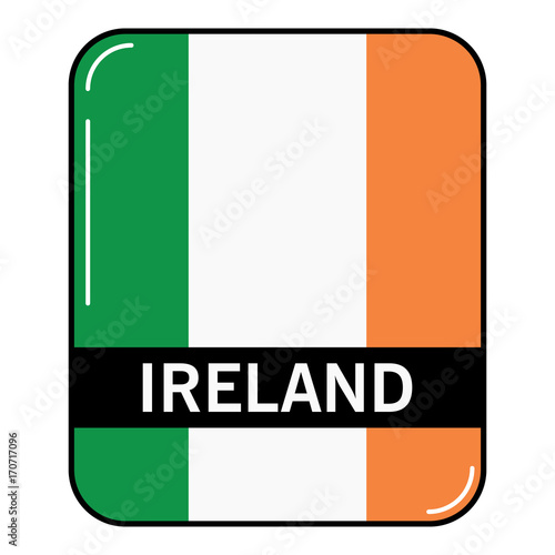 National flag and ensign of the Republic of Ireland.European country. European Union.Irish tricolour.Concept of design of a poster, banner, icon or the leaflet for the website or a mobile application
