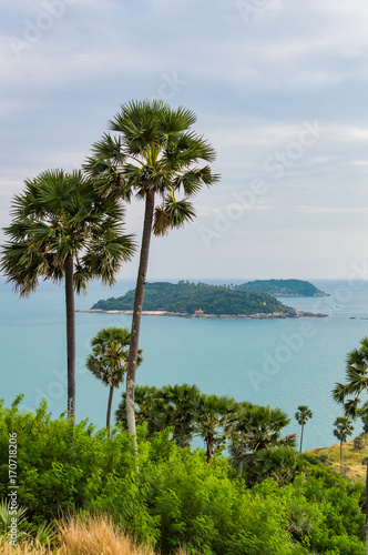 Phromthep cape viewpoint with sunset sky in Phuket, Thailand