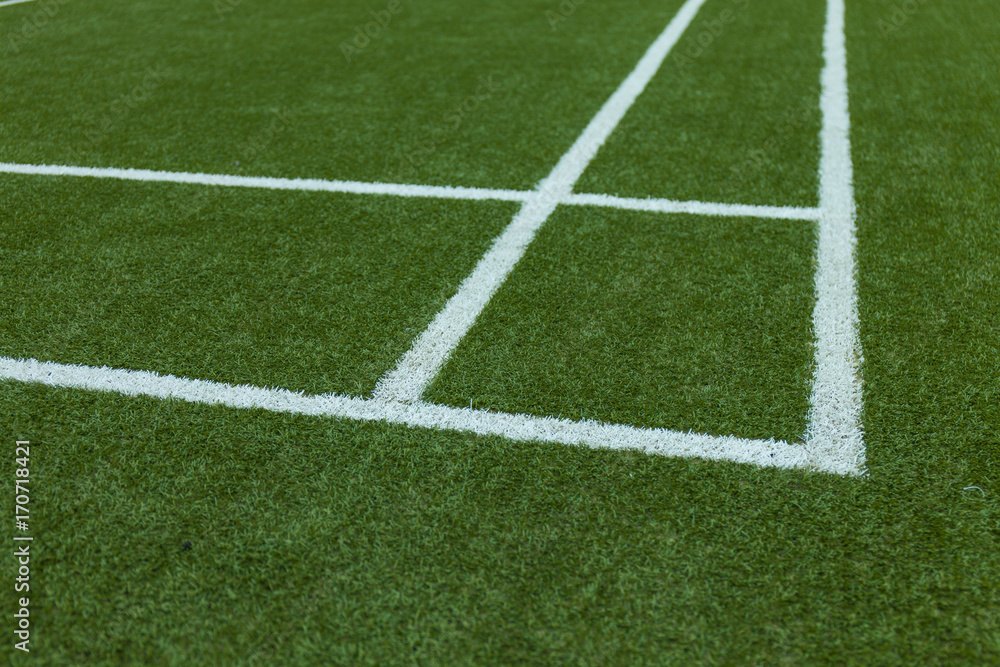 Field soccer green grass white lines