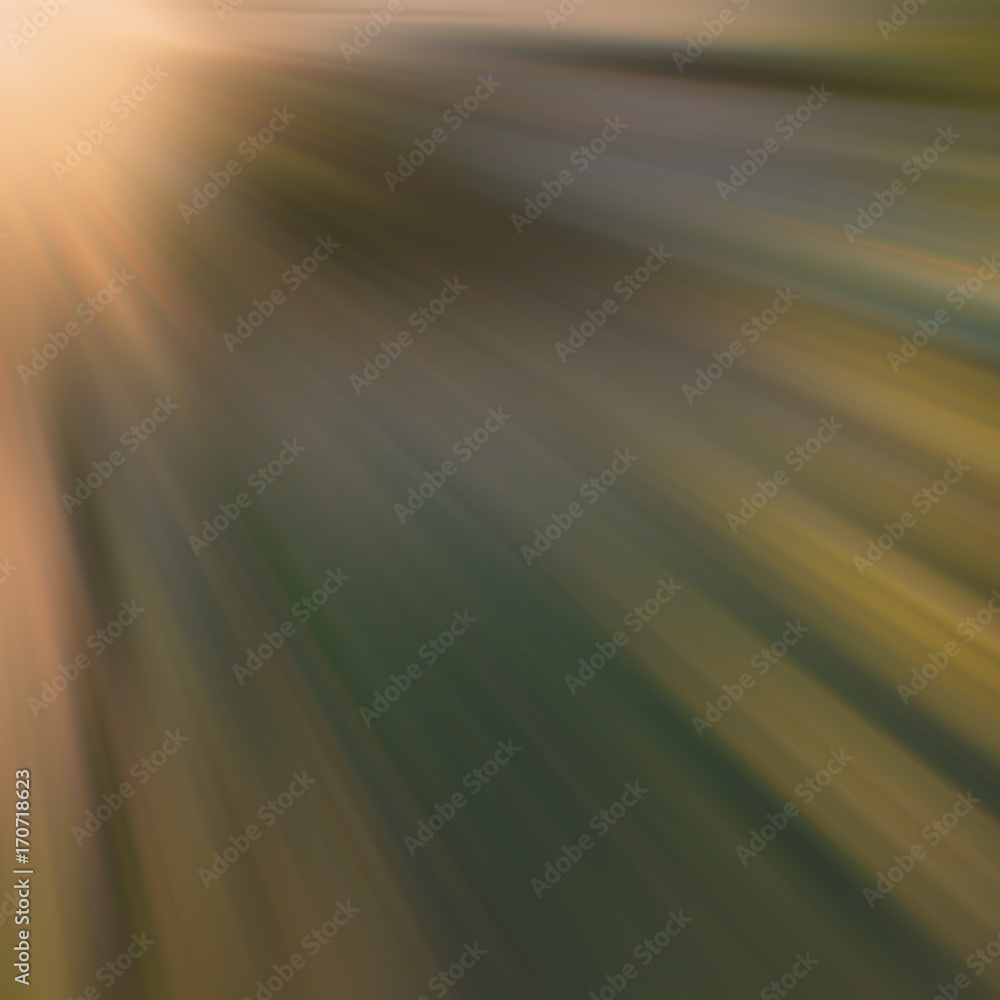 Radial rays of sun, background blur.