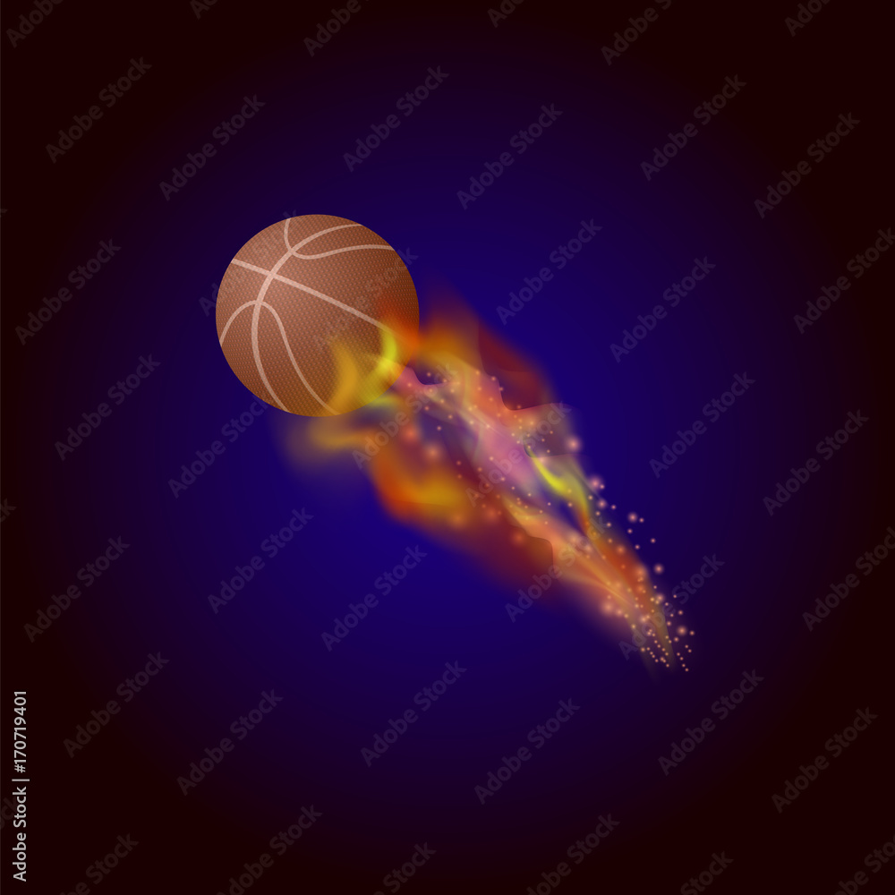 Burning Basketball Orange Ball Icon