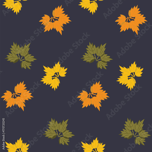 Autumn pattern - falling yellow green leaves - art creative vector © istorsvetlana