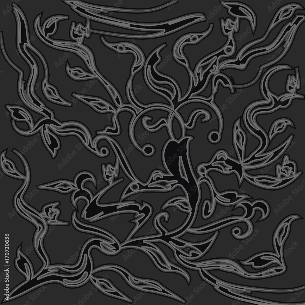 Background abstract exotic branches with leaves - black - gray - art creative modern illustration vector Background abstract exotic branches with leaves - black - gray - art creative modern illustration vector