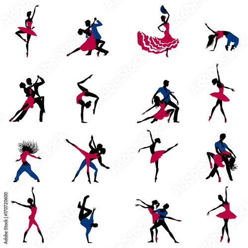 Vector silhouettes of dancer