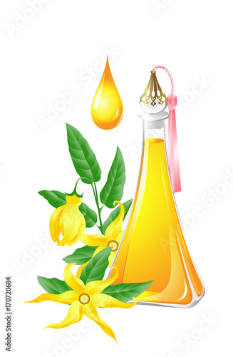 Flower and ylang-ylang oil bottle -01