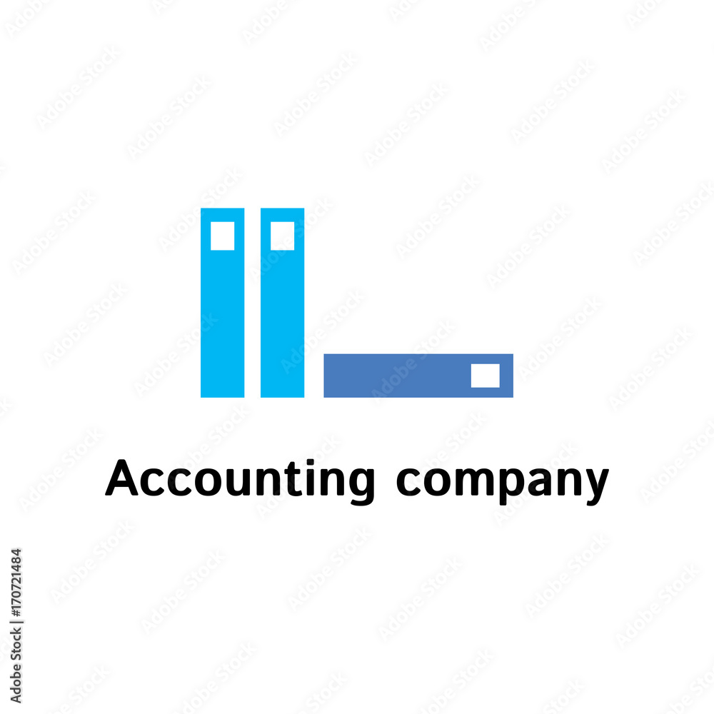 Vector logo template for accounting company. Illustration of folders for papers. EPS10. Creative and simple logo for business companies.