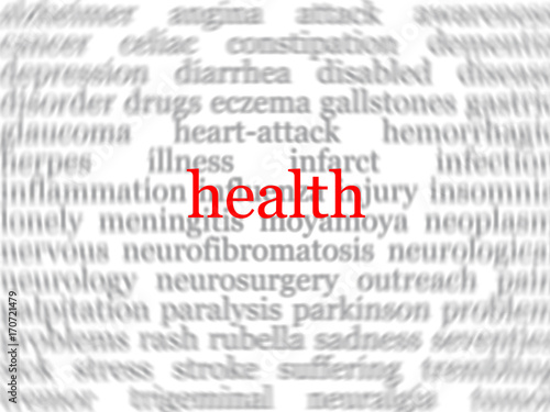 Abstract medical background with the word health in the center