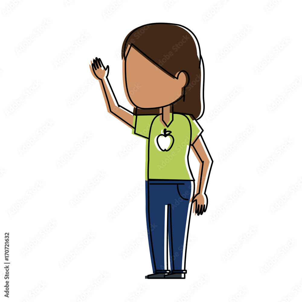woman avatar wearing green t shirt with apple print icon image vector illustration design woman avatar wearing green t shirt with apple print icon image vector illustration design