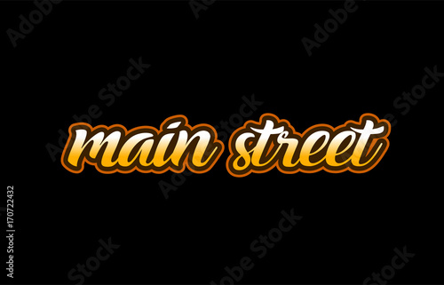 main street word text banner postcard logo icon design creative concept idea