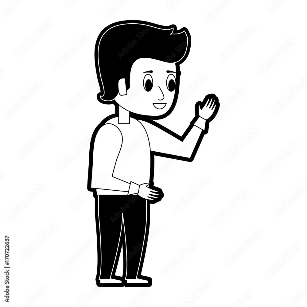 man young adult lifting hand icon image vector illustration design black and white man young adult lifting hand icon image vector illustration design black and white
