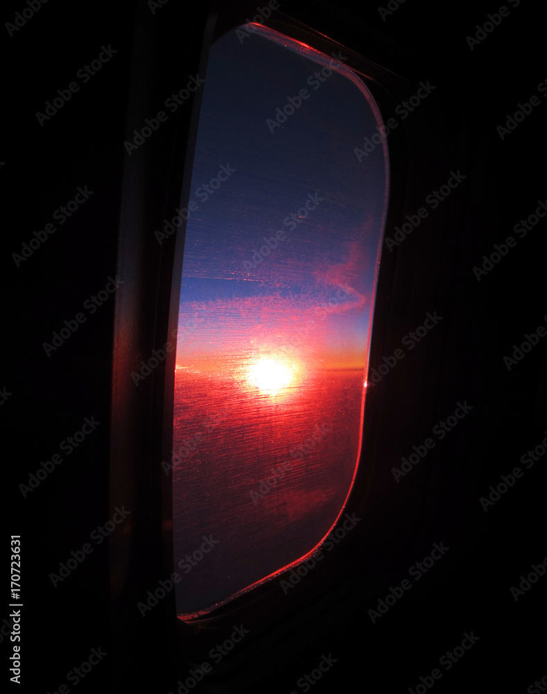 Sunset from plane window Sunset from plane window
