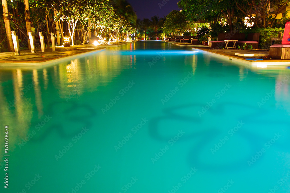 Swimming pool in night