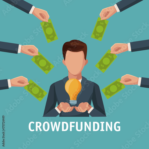 Crowfunding and business icon vector illustration graphic design
