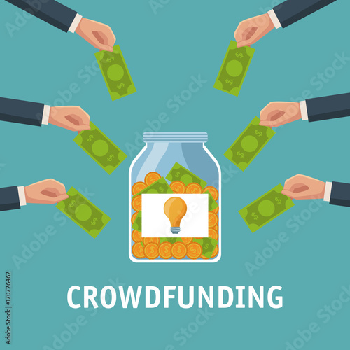 Crowfunding and business icon vector illustration graphic design