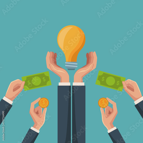 Crowfunding and business icon vector illustration graphic design