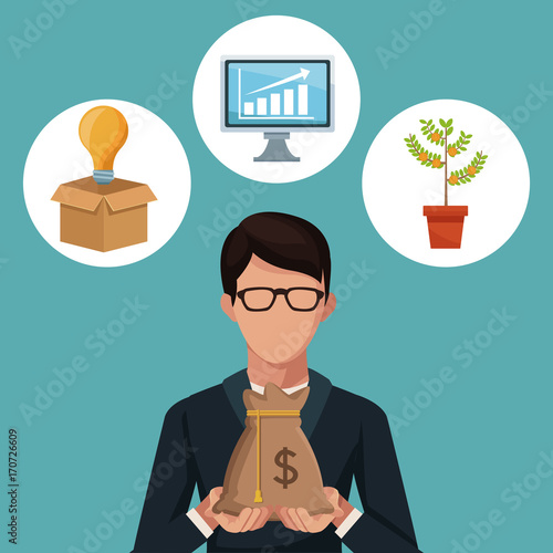 Crowfunding and business icon vector illustration graphic design photo