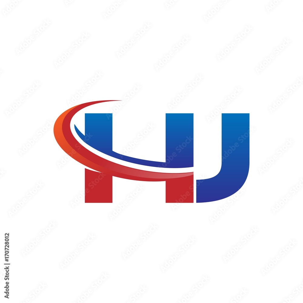 modern vector initial letters logo swoosh hj red blue modern vector initial letters logo swoosh hj red blue