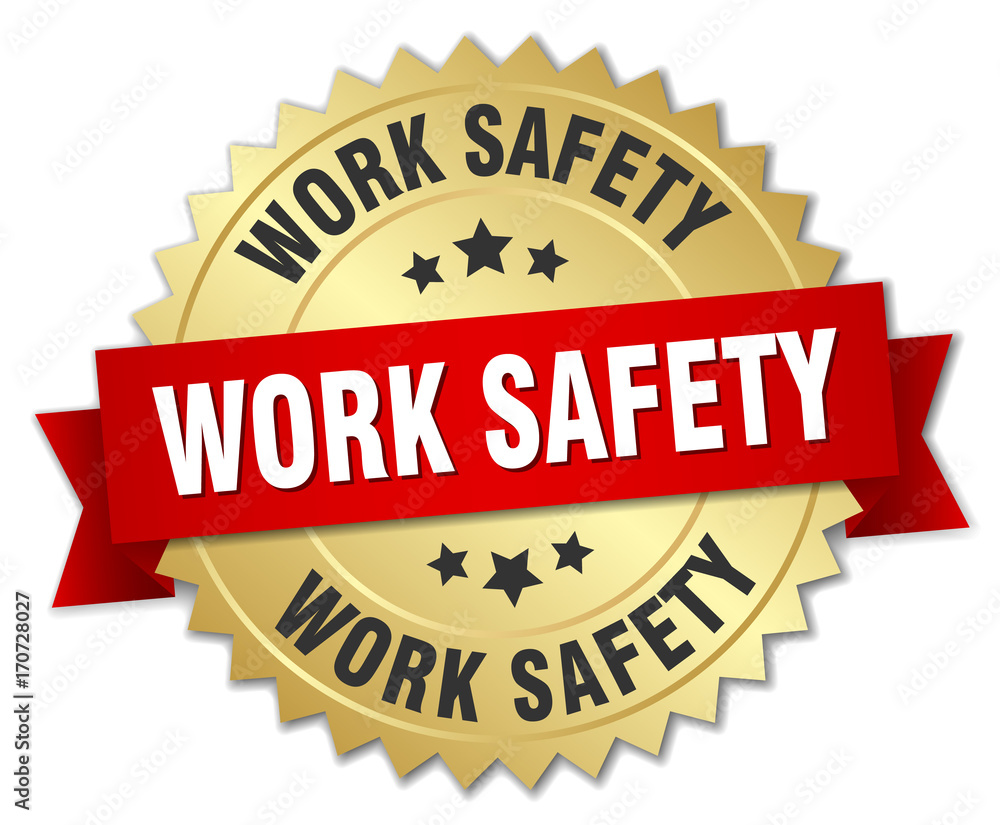 work safety round isolated gold badge work safety round isolated gold badge