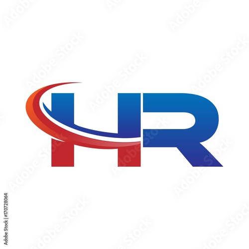 Free Download modern vector initial letters logo swoosh hr red blue - GFXLoad