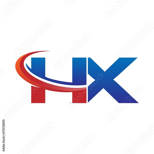 modern vector initial letters logo swoosh hx red blue Free Download modern vector initial letters logo swoosh hx red blue - GFXLoad