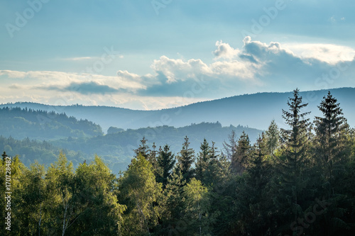 Fototapeta Naklejka Na Ścianę i Meble -  Landscape of the hills in forest of the Czech Republic