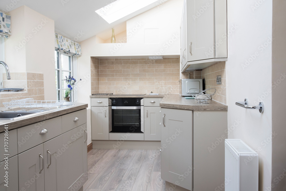 Empty Interior Of Modern Kitchen In Home Empty Interior Of Modern Kitchen In Home