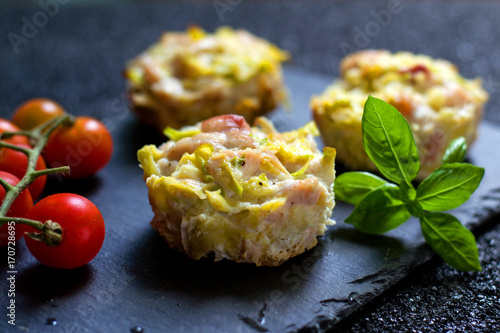 muffins with meat and vegetables