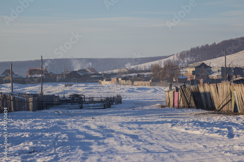 Khovsgol village in winter