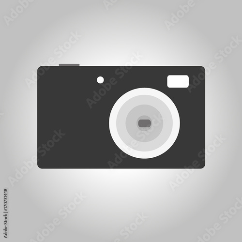Photocamera icon, compact version. Flat illustration of photocamera vector icon