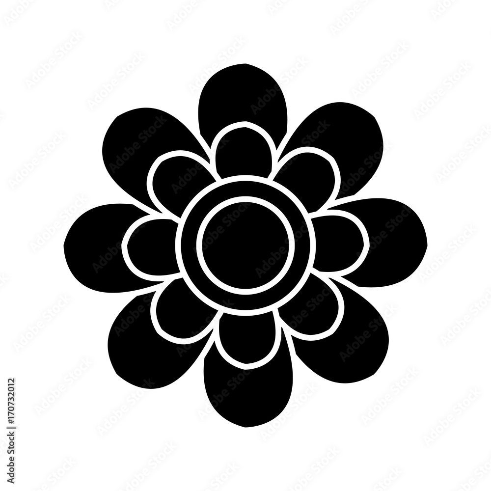 Beautiful decorative flowers icon vector illustration graphic design