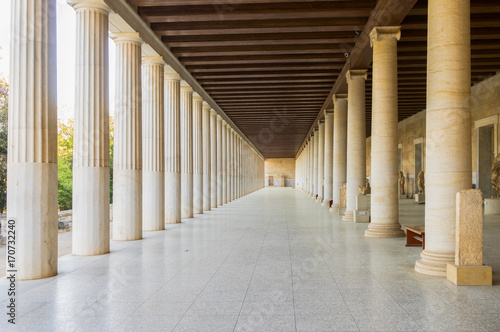 Stoa of Attalos  the exterior colonnade  The Ancient Agora of Classical Athens  Greece