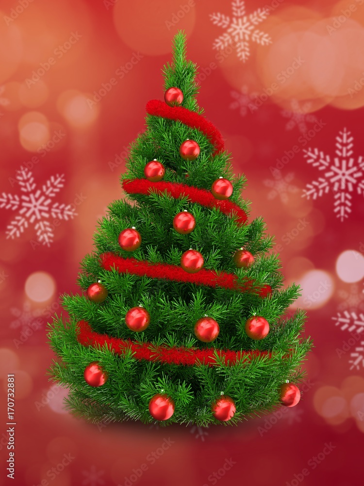 Obraz premium 3d green Christmas tree