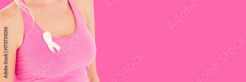 Wallpaper Mural Composite image of mid section of woman with breast cancer Torontodigital.ca