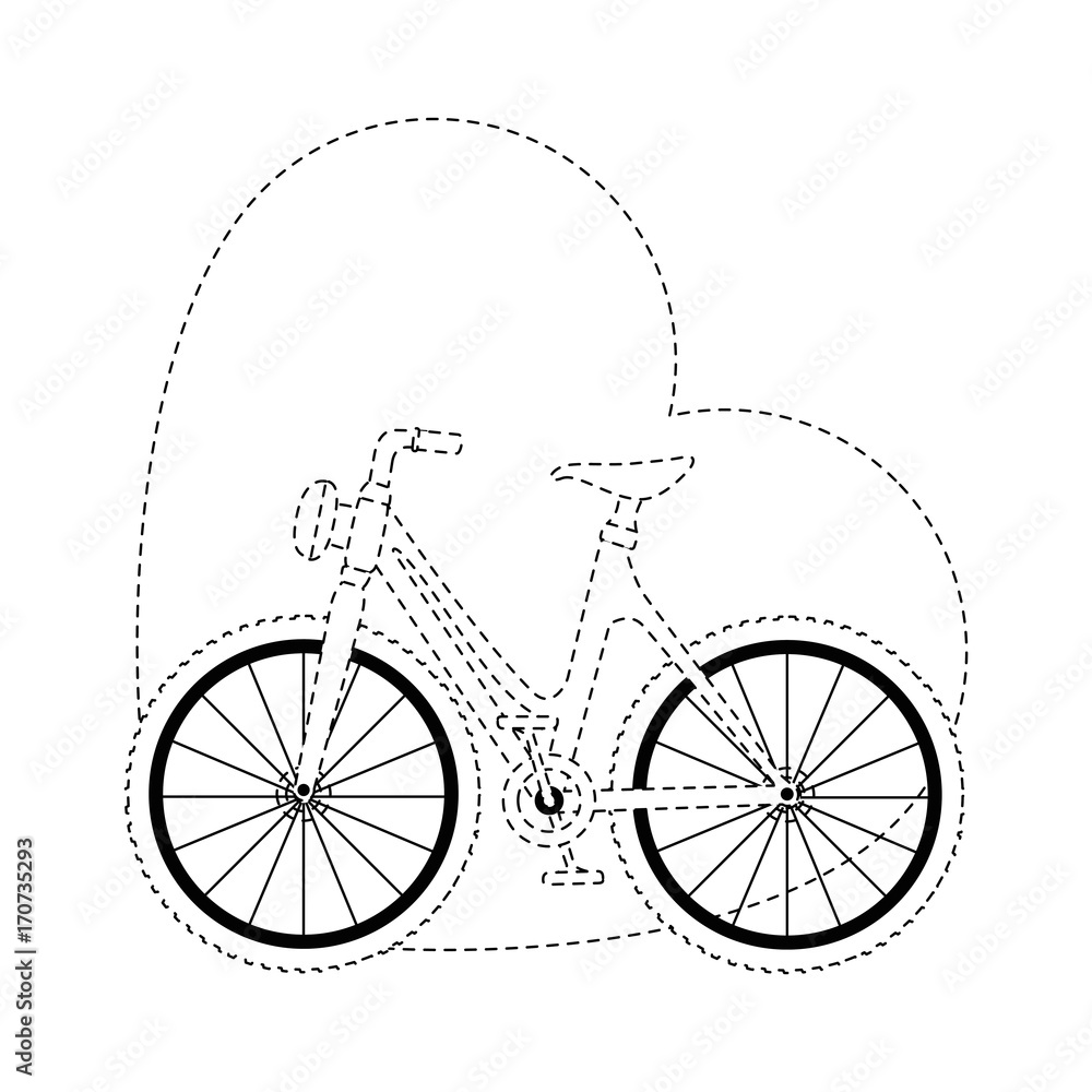 bicycle vehicle with heart vector illustration design