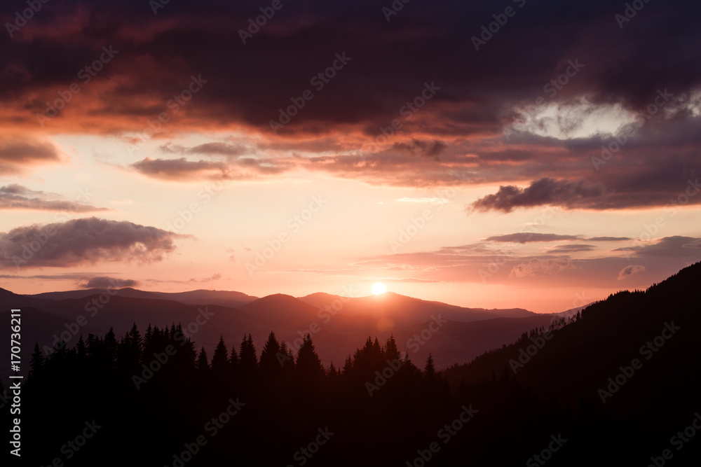 Smoky Mountains ridge at sunrise Smoky Mountains ridge at sunrise