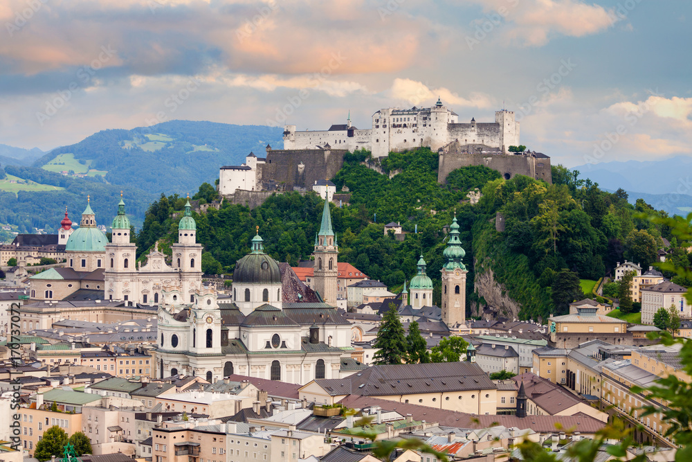 Salzburg old city panorama