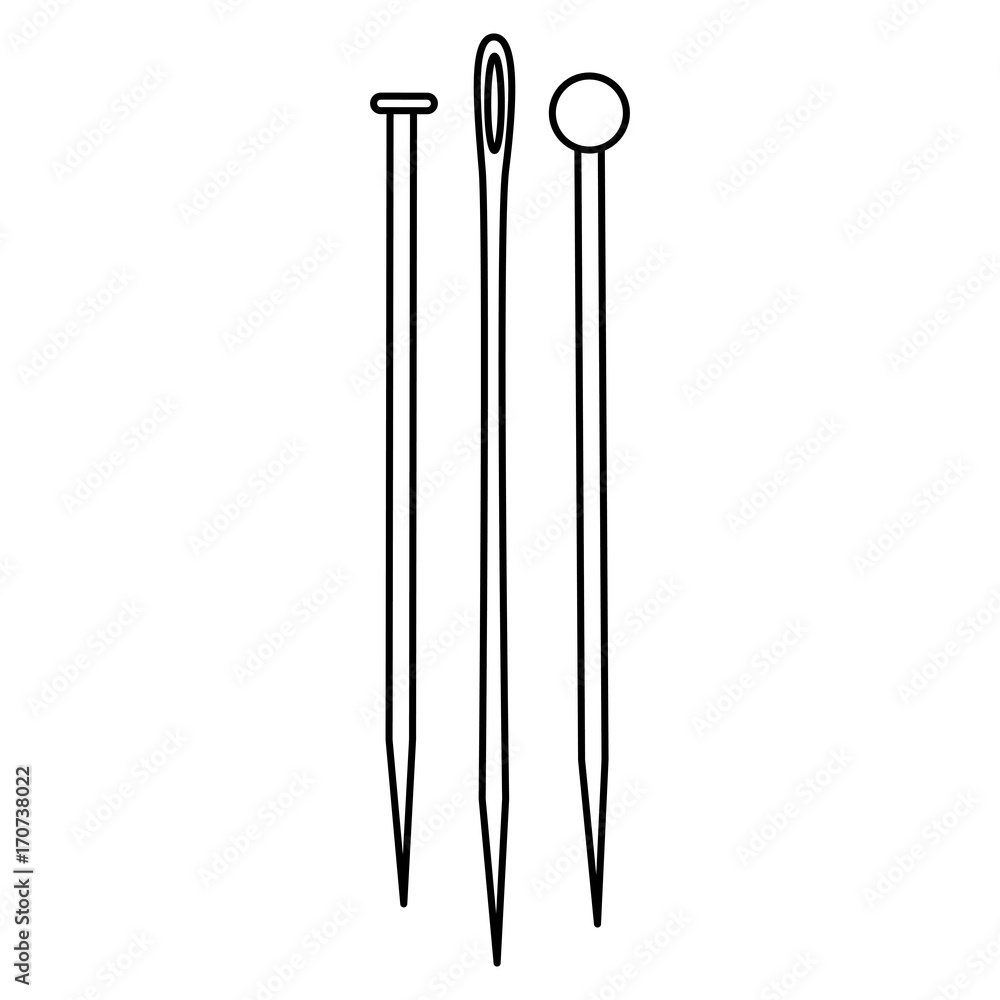 sewing pin with needles vector illustration design