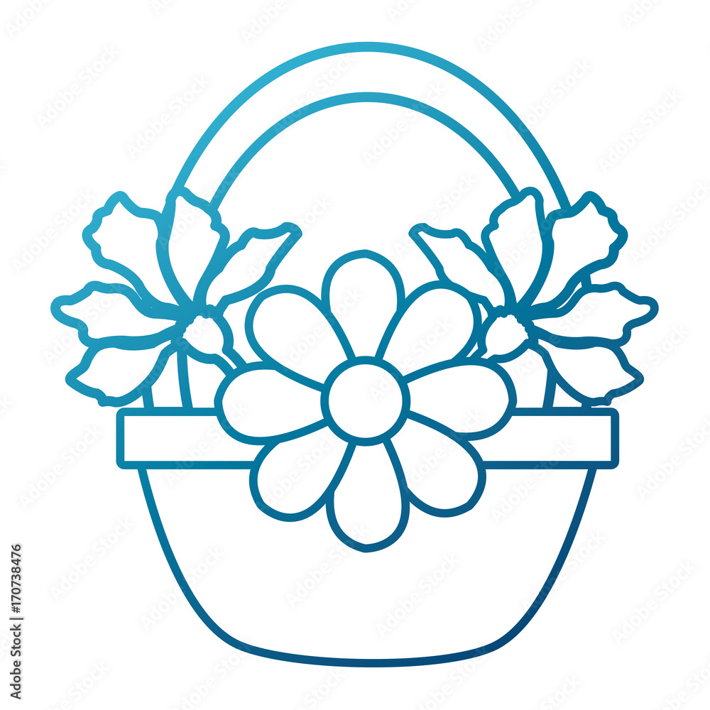 Flowers in basket icon vector illustration graphic design Flowers in basket icon vector illustration graphic design