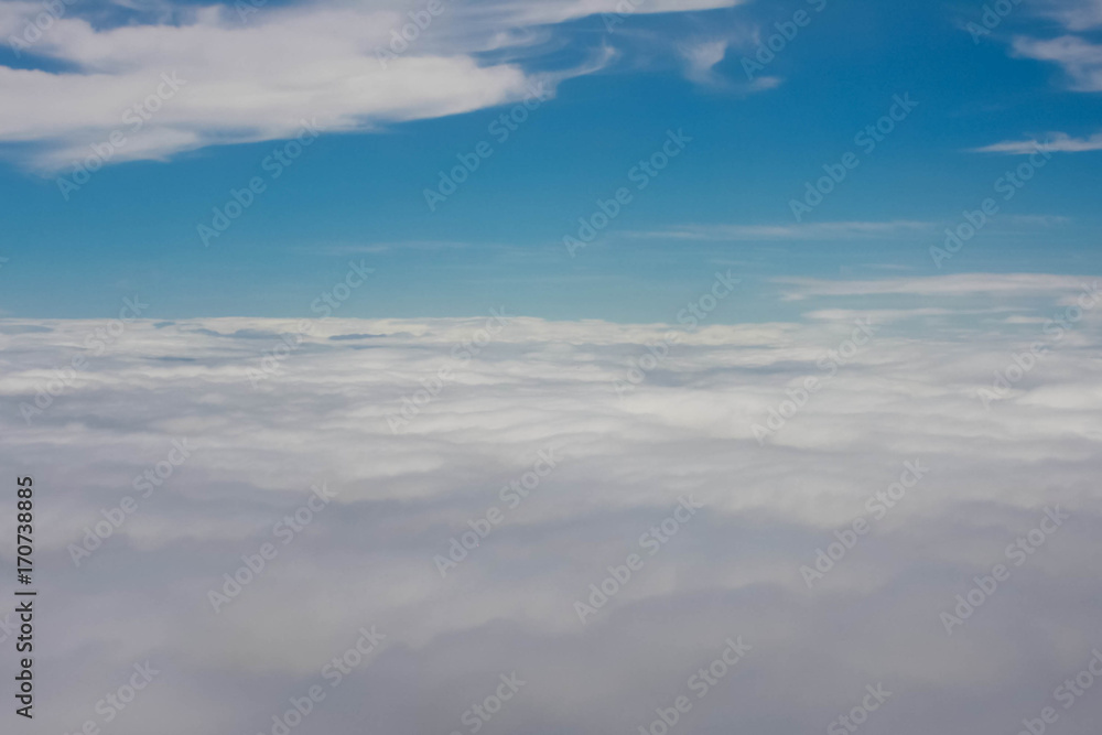 view of clouds from the airplane