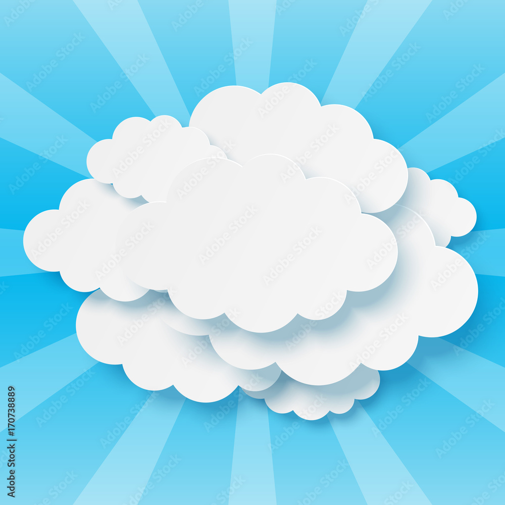 Paper clouds on blue background Paper clouds on blue background