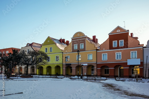 Old buildings near old market in Lomza, Podlasie, Poland