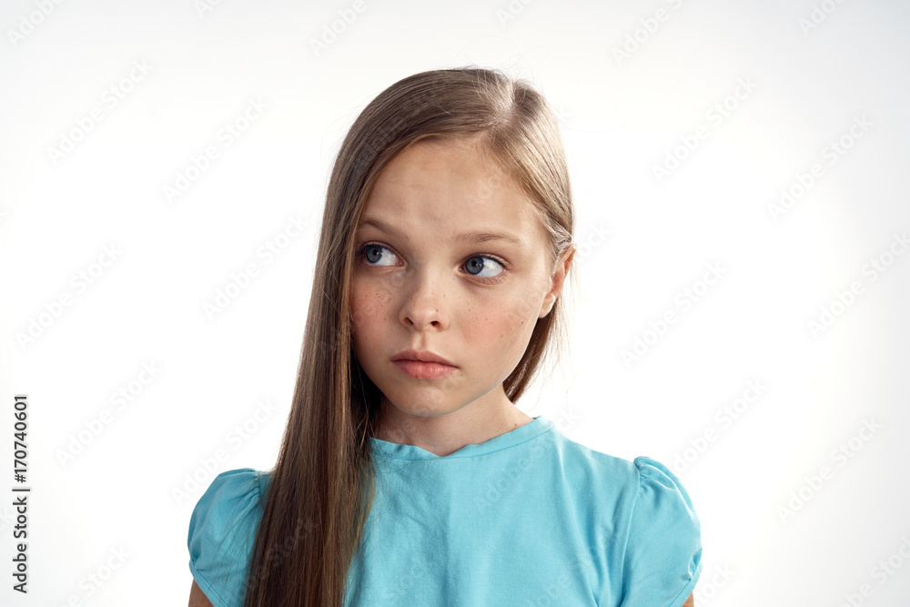 little girl on white isolated background, portrait little girl on white isolated background, portrait