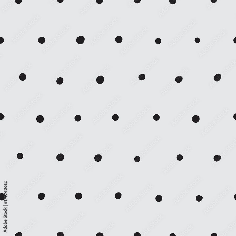 Hand drawn tiny polka dots and spots seamless vector pattern. Decorative spotted abstract background for print, textile, or web use.