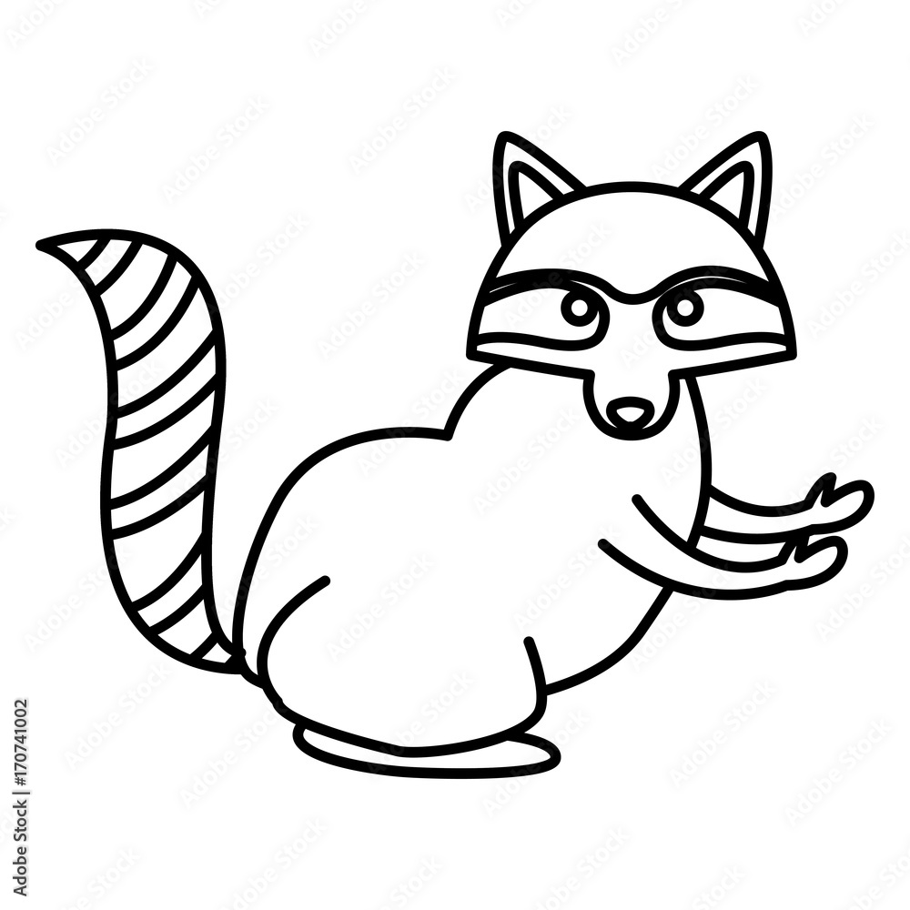 Naklejka premium Racoon animal cartoon icon vector illustration graphic design