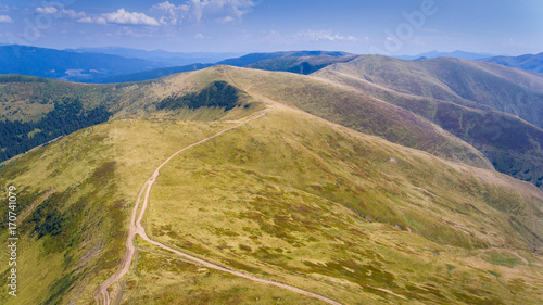 Carpathians range. Aerial view