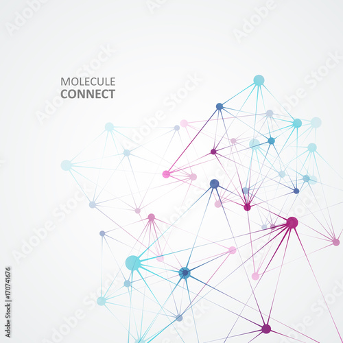 Dynamic concept molecule structure. Abstract technology background