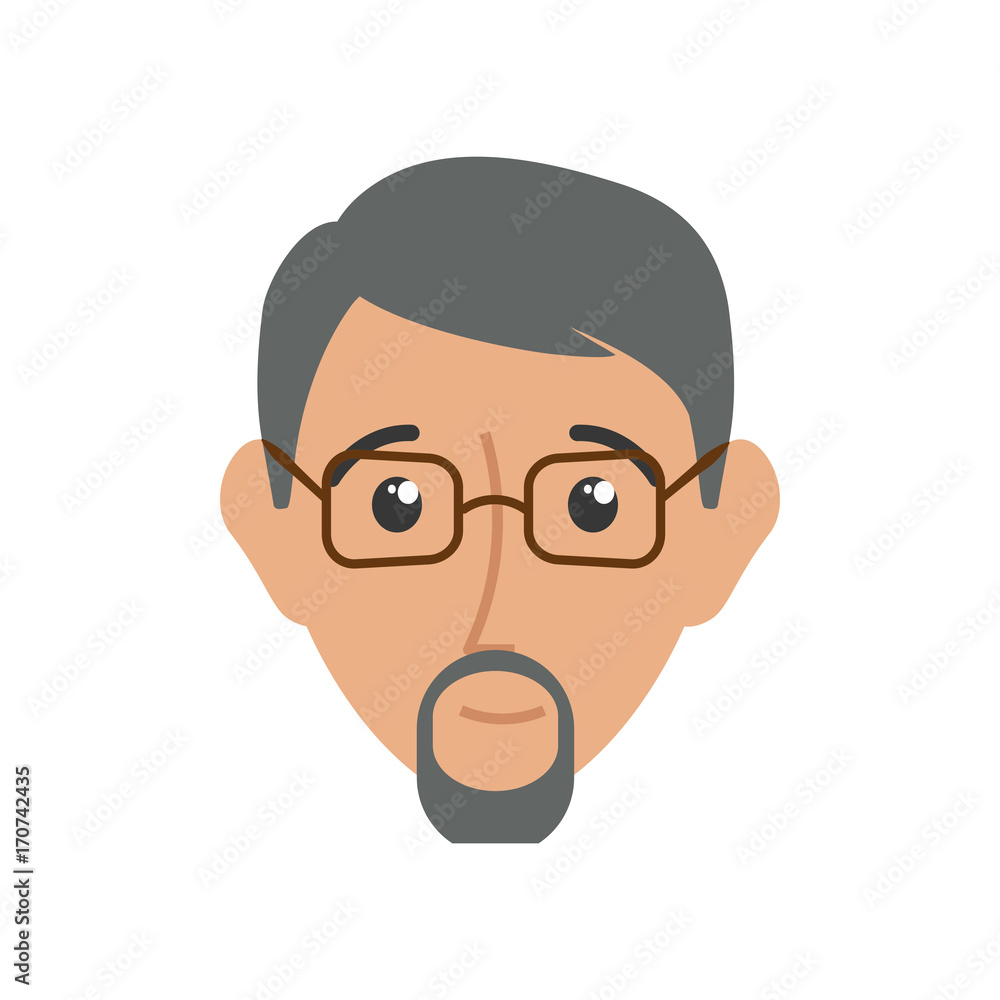 colorful face man with glasses over white background vector illustration colorful face man with glasses over white background vector illustration