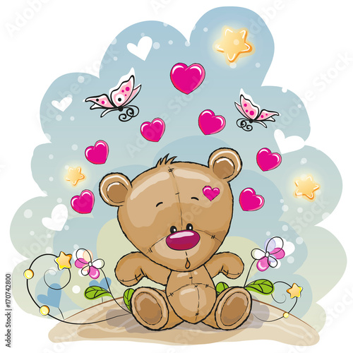 Teddy Bear with flowers