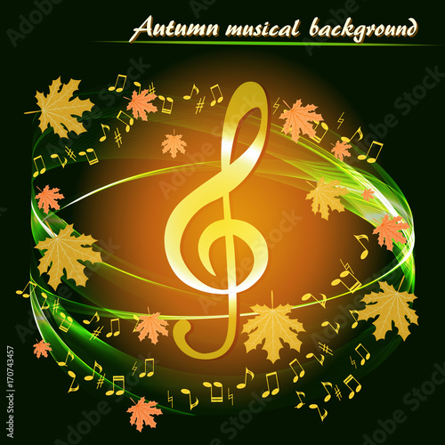 Musical autumn background